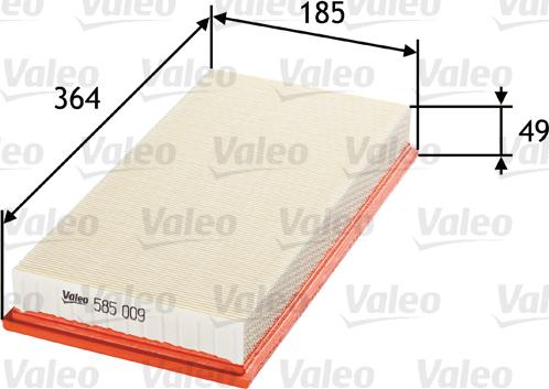 Valeo 585009 - Ilmansuodatin inparts.fi