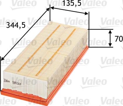 Valeo 585001 - Ilmansuodatin inparts.fi