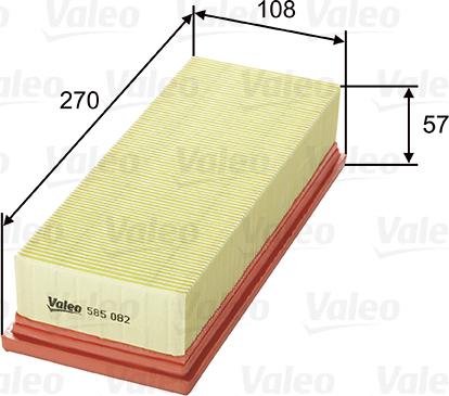 Valeo 585082 - Ilmansuodatin inparts.fi