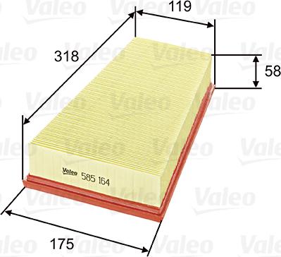 Valeo 585164 - Ilmansuodatin inparts.fi