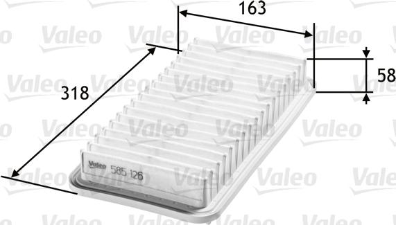 Valeo 585126 - Ilmansuodatin inparts.fi