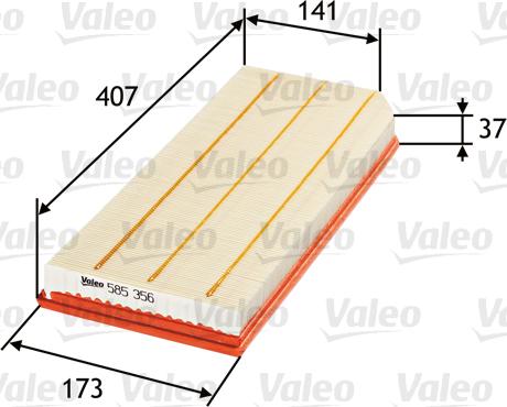 Valeo 585356 - Ilmansuodatin inparts.fi