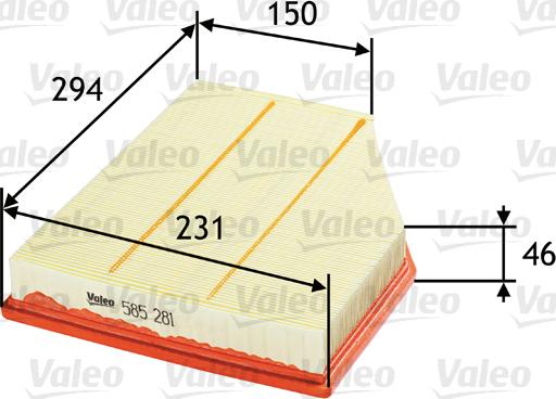 Valeo 585281 - Ilmansuodatin inparts.fi