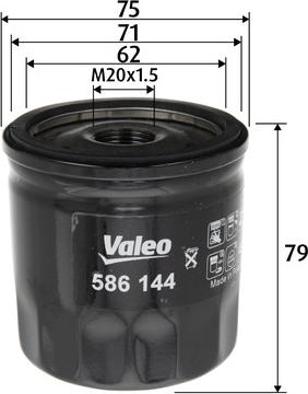 Valeo 586144 - Öljynsuodatin inparts.fi