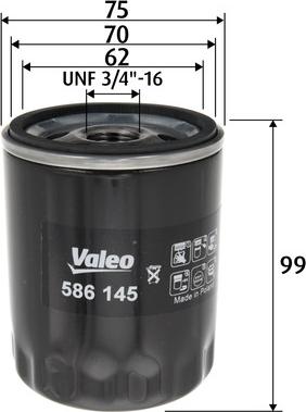 Valeo 586145 - Öljynsuodatin inparts.fi