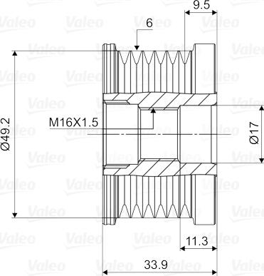 Valeo 588056 - Hihnapyörä, laturi inparts.fi