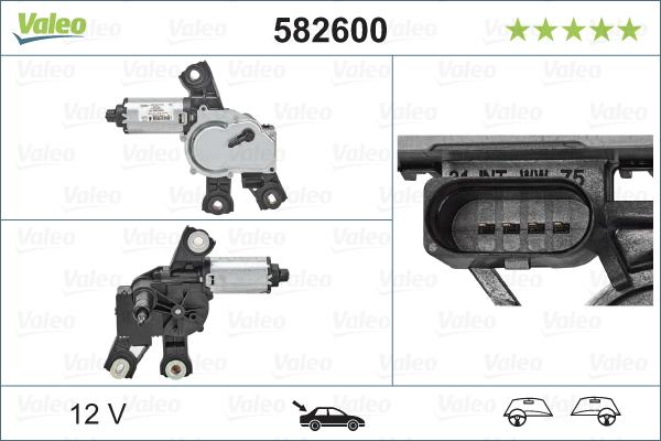 Valeo 582600 - Pyyhkijän moottori inparts.fi