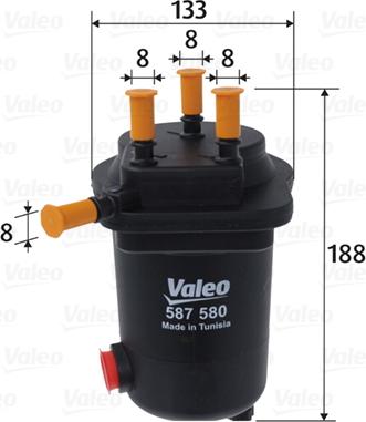 Valeo 587580 - Polttoainesuodatin inparts.fi