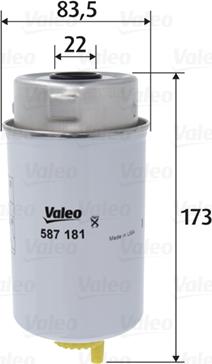 Valeo 587181 - Polttoainesuodatin inparts.fi