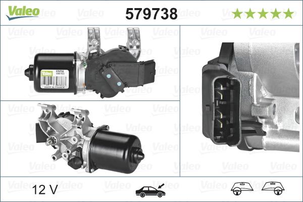 Valeo 579738 - Pyyhkijän moottori inparts.fi