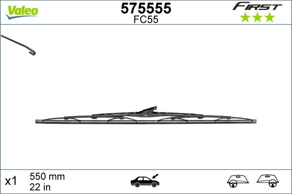 Valeo 575555 - Pyyhkijänsulka inparts.fi