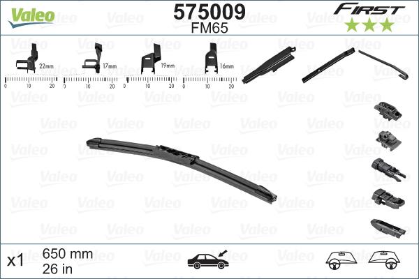 Valeo 575009 - Pyyhkijänsulka inparts.fi