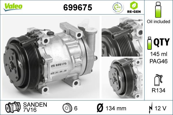 Valeo 699675 - Kompressori, ilmastointilaite inparts.fi