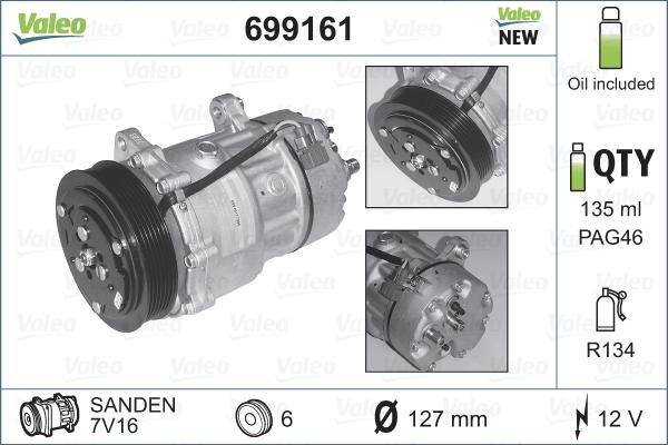 Valeo 699161 - Kompressori, ilmastointilaite inparts.fi