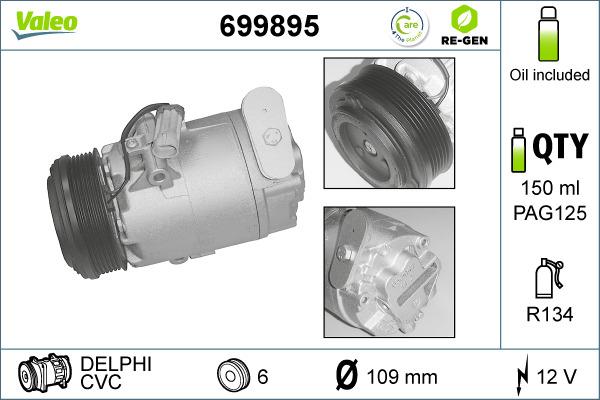 Valeo 699895 - Kompressori, ilmastointilaite inparts.fi