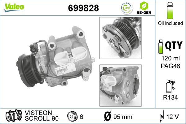 Valeo 699828 - Kompressori, ilmastointilaite inparts.fi