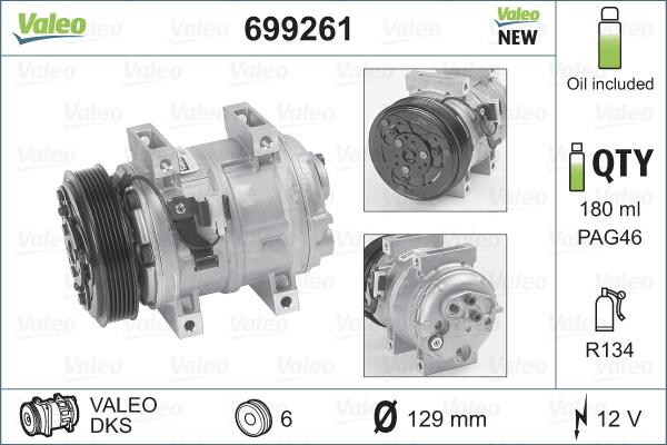 Valeo 699261 - Kompressori, ilmastointilaite inparts.fi