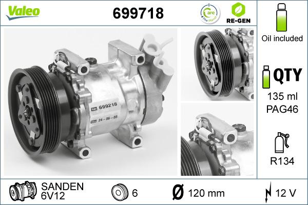 Valeo 699718 - Kompressori, ilmastointilaite inparts.fi