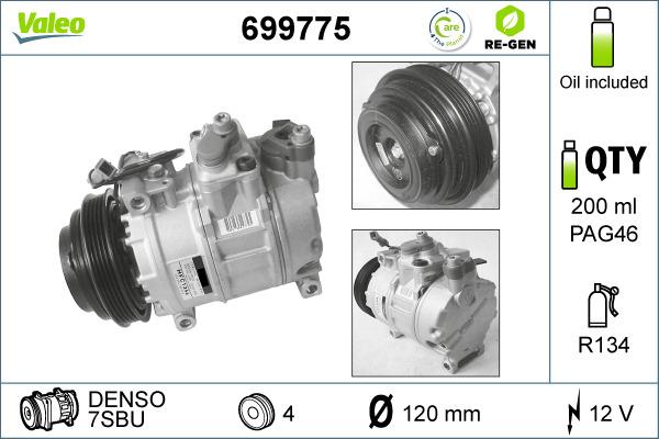 Valeo 699775 - Kompressori, ilmastointilaite inparts.fi