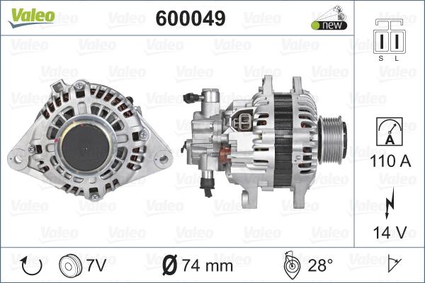 Valeo 600049 - Laturi inparts.fi