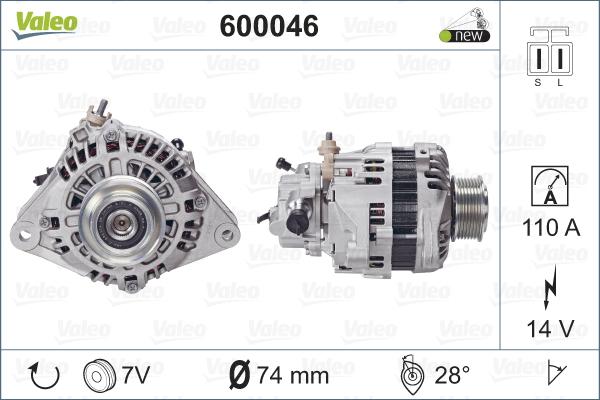 Valeo 600046 - Laturi inparts.fi