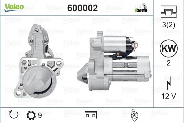 Valeo 600002 - Käynnistinmoottori inparts.fi