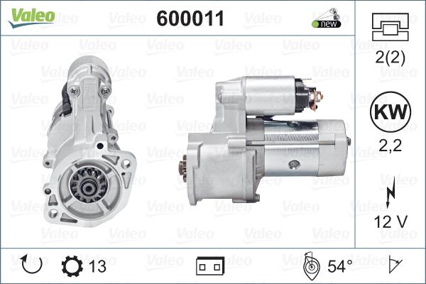 Valeo 600011 - Käynnistinmoottori inparts.fi