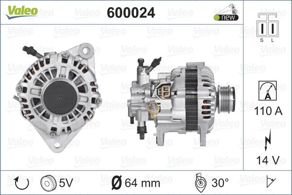 Valeo 600024 - Laturi inparts.fi