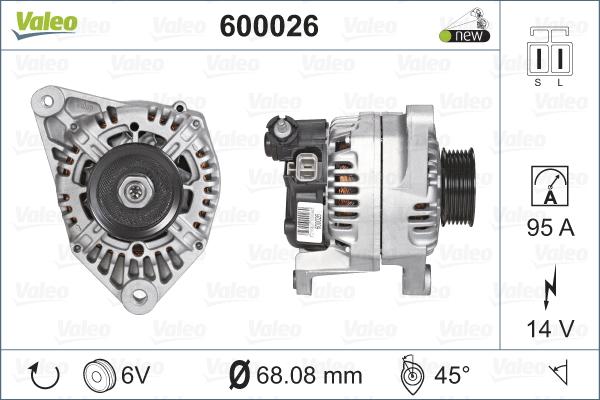 Valeo 600026 - Laturi inparts.fi