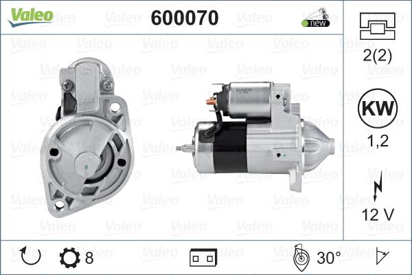 Valeo 600070 - Käynnistinmoottori inparts.fi