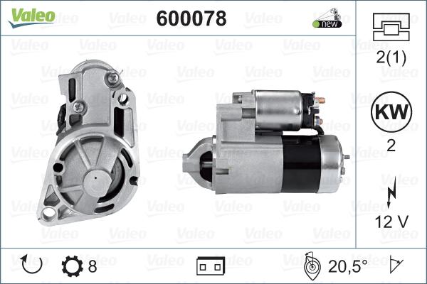 Valeo 600078 - Käynnistinmoottori inparts.fi