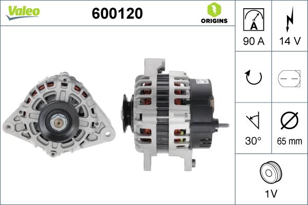 Valeo 600120 - Laturi inparts.fi