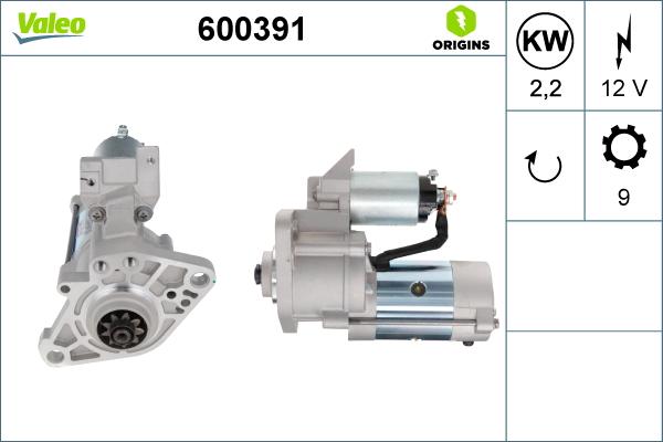 Valeo 600391 - Käynnistinmoottori inparts.fi