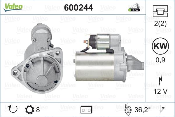 Valeo 600244 - Käynnistinmoottori inparts.fi