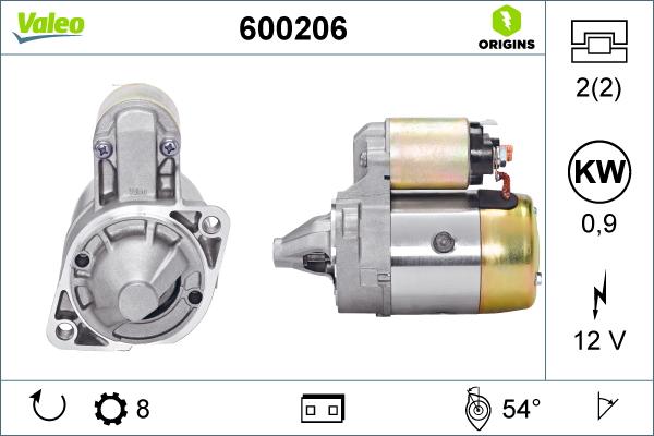 Valeo 600206 - Käynnistinmoottori inparts.fi