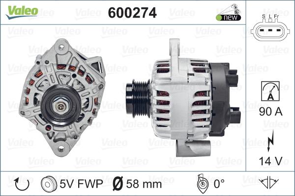 Valeo 600274 - Laturi inparts.fi