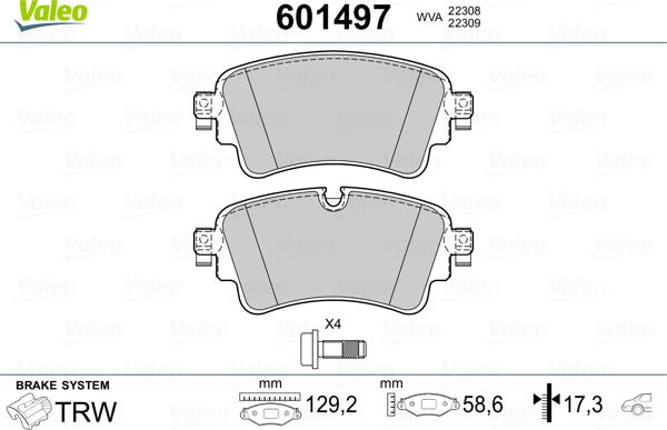 Valeo 601497 - Jarrupala, levyjarru inparts.fi