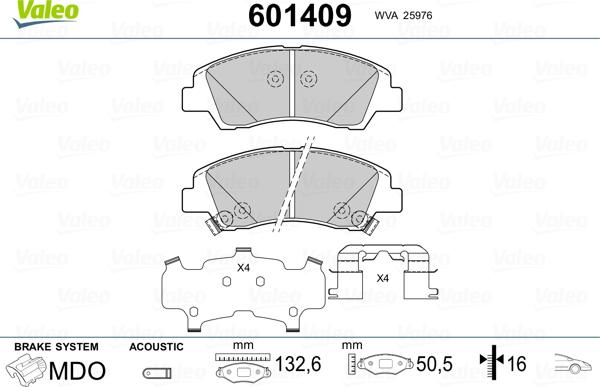 Valeo 601409 - Jarrupala, levyjarru inparts.fi