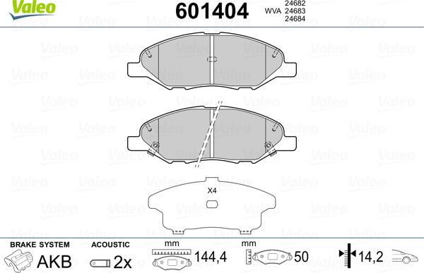 Valeo 601404 - Jarrupala, levyjarru inparts.fi