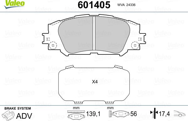 Valeo 601405 - Jarrupala, levyjarru inparts.fi