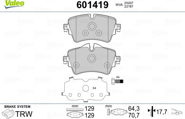 Valeo 601419 - Jarrupala, levyjarru inparts.fi