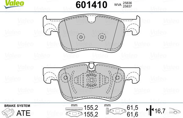 Valeo 601410 - Jarrupala, levyjarru inparts.fi