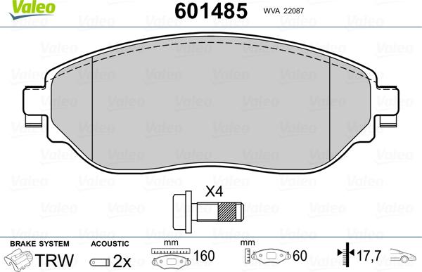 Valeo 601485 - Jarrupala, levyjarru inparts.fi