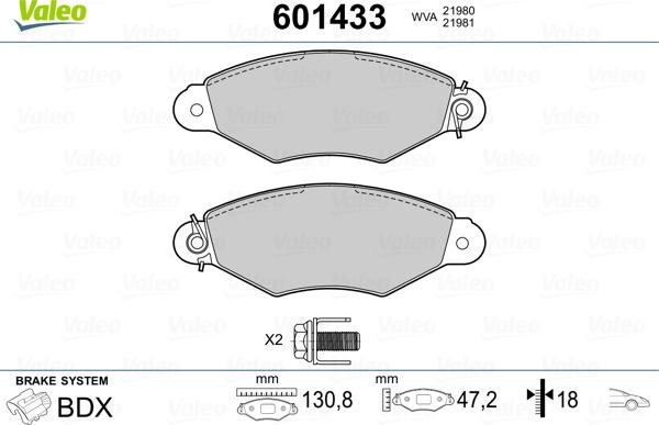 Valeo 601433 - Jarrupala, levyjarru inparts.fi