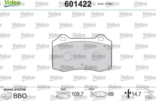 Valeo 601422 - Jarrupala, levyjarru inparts.fi