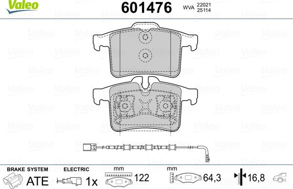 Valeo 601476 - Jarrupala, levyjarru inparts.fi