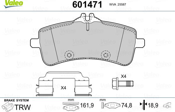 Valeo 601471 - Jarrupala, levyjarru inparts.fi