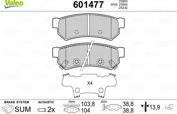 Valeo 601477 - Jarrupala, levyjarru inparts.fi