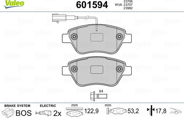 Valeo 601594 - Jarrupala, levyjarru inparts.fi