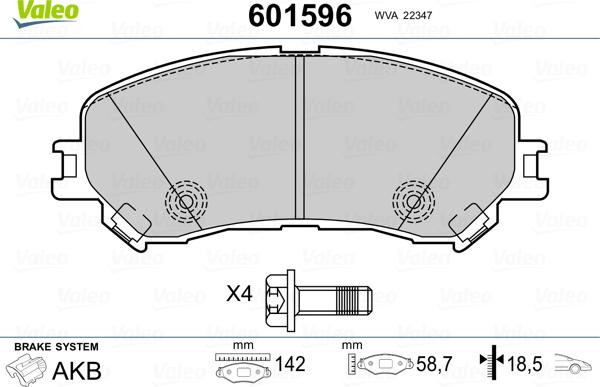 Valeo 601596 - Jarrupala, levyjarru inparts.fi